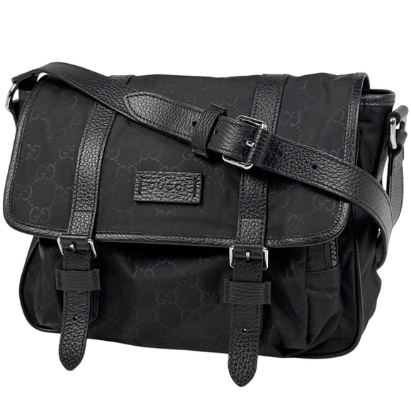 GUCCI Handbags - Gucci GG pattern shoulder bag, messenger nylon, black, 510335, women's.